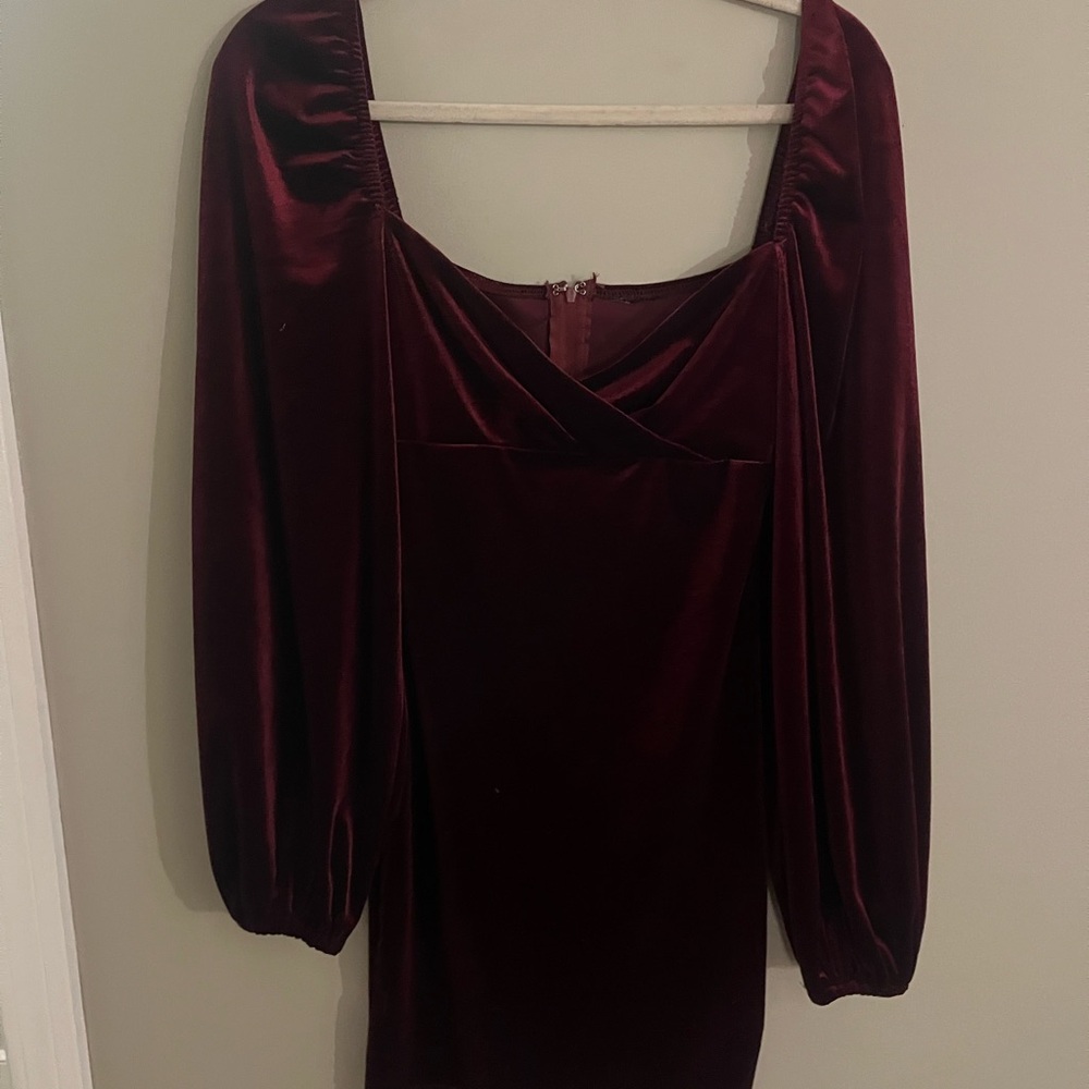 Elegant Burgundy Velvet Dress